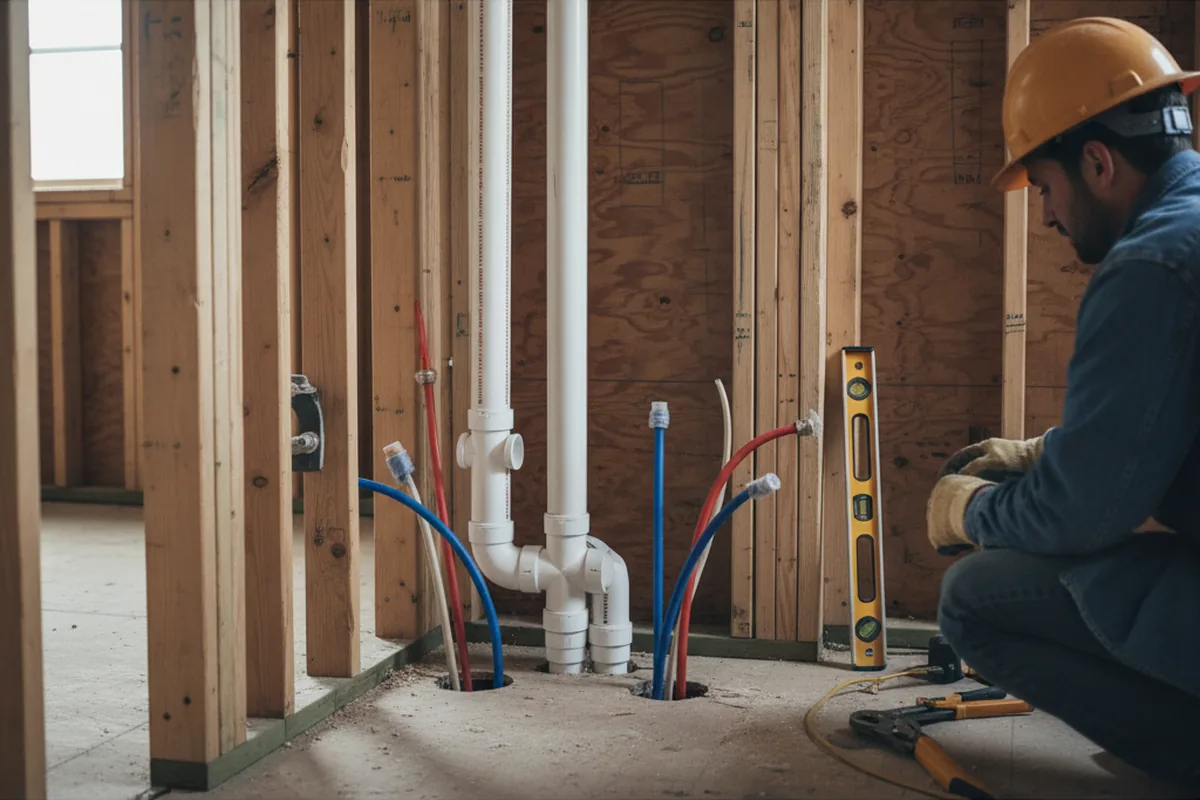 Drain and supply rough-in during Toilet Repair and Installation in Dunlap